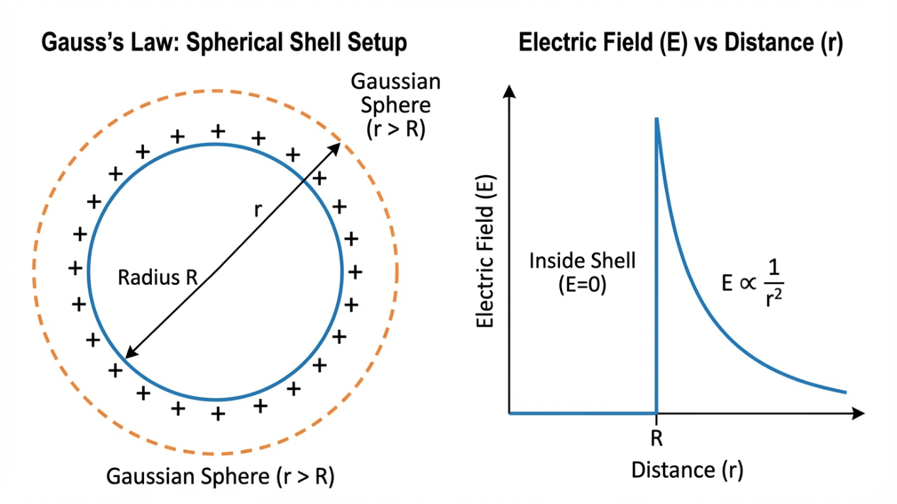 Gauss's Law: Spherical Shell
